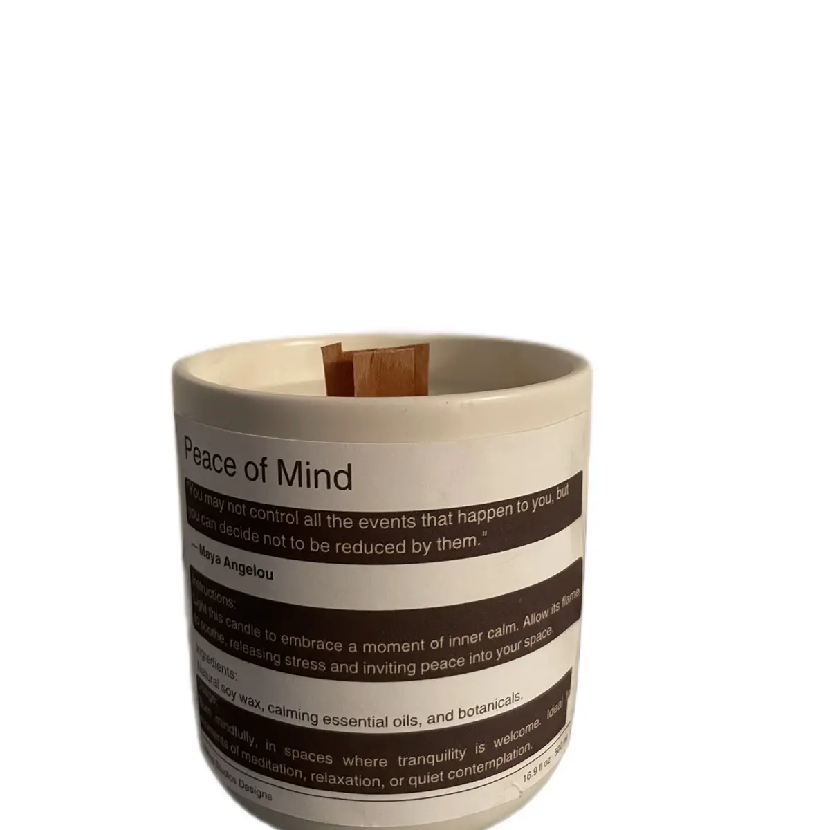 Piece of Mind Candle - Relaxing Aromatherapy Candle - Decor