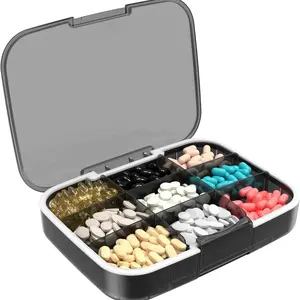 Portable Pill Storage Box, 1 Count Large Capacity Pill Organizer, Medicine Organizer, Waterproof Travel Pill Box for Vitamin, Large Particle Drug, Fish Oil, Supplement