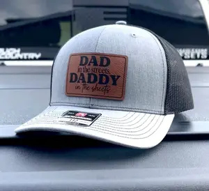 Dad in the Streets, Daddy in the Sheets Rectangular Leather Patch Hat, D201
