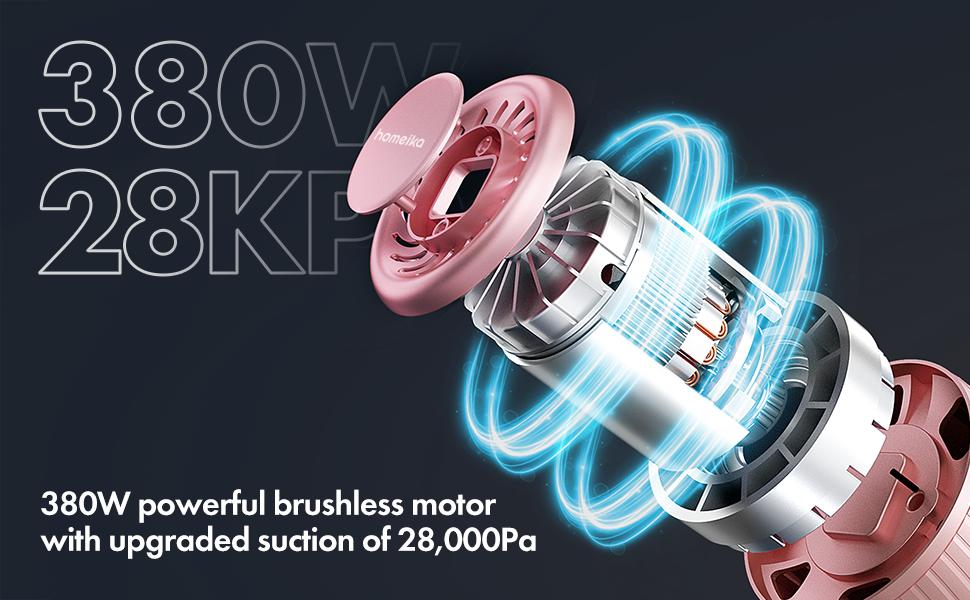 Homeika Cordless Vacuum Cleaner-H318, 300W 23KPa Lightweight Stick Vacuum with 48mins Runtime Battery, 3 Suction, LED Display, Powerful Vacuum Cleaner with Sofa Brush for Hard Floor/Carpet/Pet Hair/Car