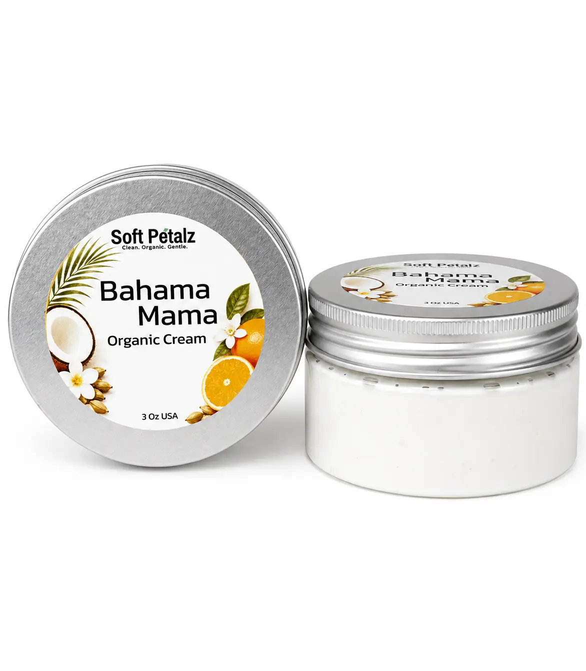Soft Petalz Organic Body Cream, Silky Body Care Moisturizer with Coconut, Shea, Glycerin