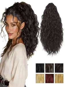 KAIRIYA 20 Inch Clip-In Wavy Ponytail - Natural Look Synthetic Hair for Women, Instant Volume for Holiday Parties & Special Occasions, Synthetic Extensions, Synthetic Hairpieces