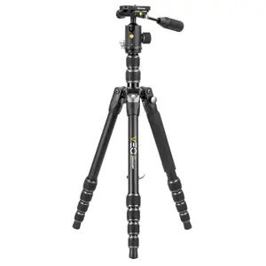 Vanguard VEO 3T 265HABP Aluminum Travel Tripod with Extended Height Monopod Feature Bluetooth Remote and Smartphone Connector - Alloy