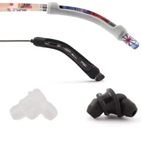 5 Pairs Soft Silicone Eyeglasses Temple Tips Sleeve Retainer,Anti-Slip Elastic Comfort Glasses Retainers For Spectacle Sunglasses Reading Glasses Eyewear eyeglass stabilizers