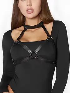 Women's Adjustable PU Leather Chest Harness Strap, Fashionable Sexy Night Out Gear, Perfect Gift for Girlfriend, Stylish and Comfortable