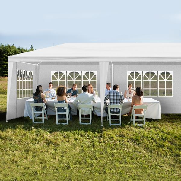 [Bellemave]10X20ft/10X30ft white 4enclosed/5 enclosed pergola with 4/5 windows made of PE cloth