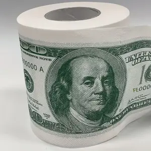 Roll of Toilet Paper Featuring $100 Bill Design, Unique Gift Idea, Household Cleaning Supplies, Party Favors, Holiday Present