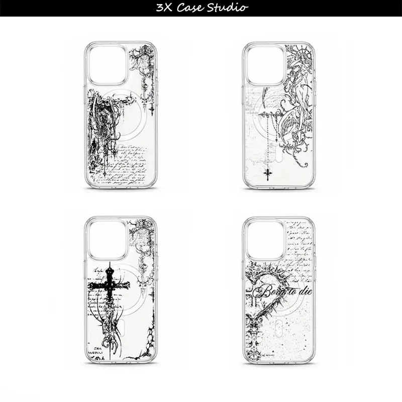 Suitable Ins Style Creative Fashion New Mobile Transparent Magsafe Phone Case For iPhone 17 16 15 14 13 12 Pro Max Plus Anti Fall Birthday And Holiday Gifts Case Cover
