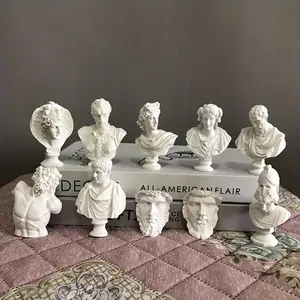 10pcs, 2.76inch, Apollo Statue Athena Greek Resin Figurine, Classic Roman Crafts, Famous Portraits Statues For Home Office Decoration, Aesthetic Room Decor Art Supplies Home Decor Ornaments Antique Decorative