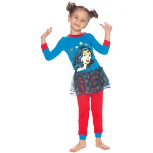 DC Comics Toddler Girls Wonder Women Snug-Fit Cotton 3 Piece Tutu Pajama Set