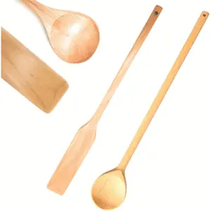 Extra 24 Inch Large Beech  Stirring Paddle and 24 Inch Oval Spoon - Stirring Utensils for Cooking, Mixing,  Brewing Stock Pots Cajun Crawfish, Seafood and Crab Pot Boil Accessories