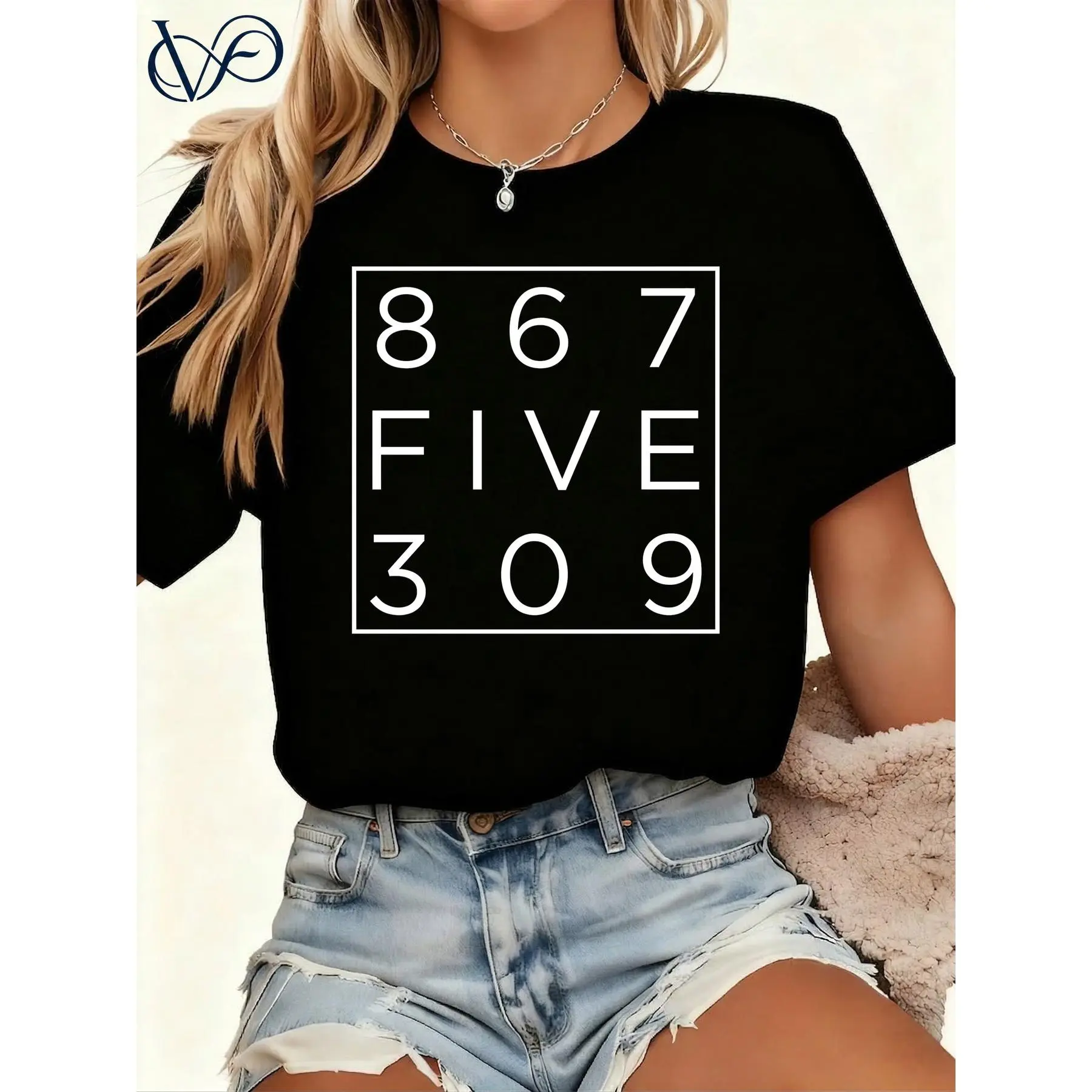 Women's Cotton Tee with Retro 80s Number Graphic, Casual Short Sleeve Round Neck Top in a Relaxed Fit, Charcoal Grey, 1980 Style Women's T-Shirts, Baggy Retro Women's T-Shirts