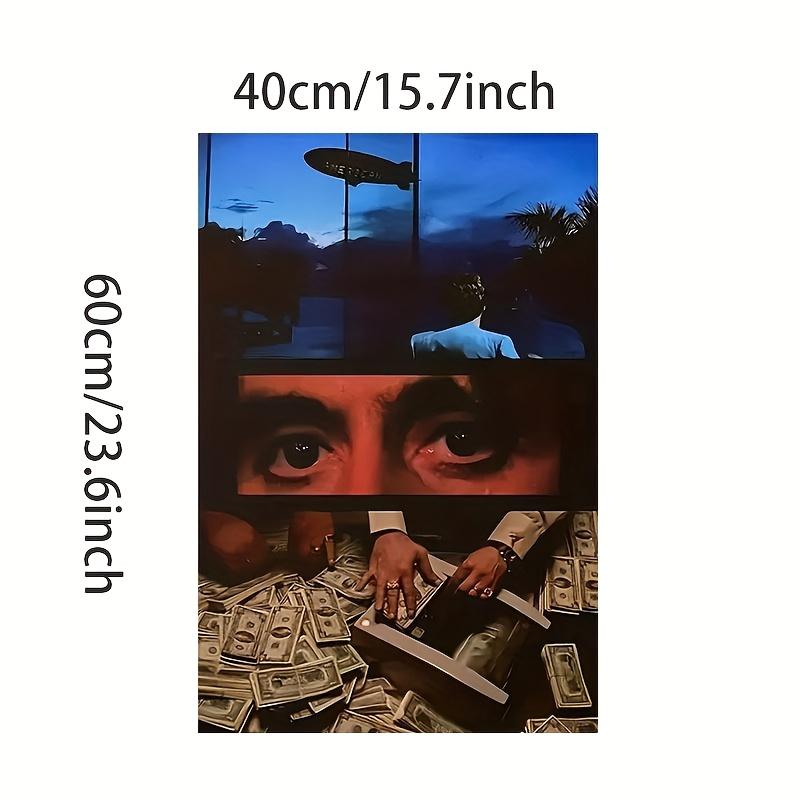 1PC Framed Painting Scarface Canvas Print Poster Classic Gangster Movie Art Mural Decoration Unique Creative Wall Art Decoration for Living Room, Bedroom, Office, Dining Room, Artwork, Perfect Gift and Decoration, Ornaments, Decor, Decoration