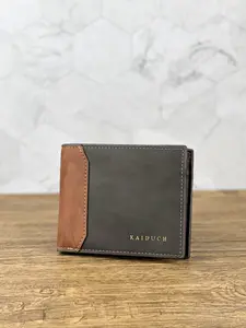 Kaiduch Minimalist Wallet, Business Scratch-Resistant Cross Texture, 11.5cm Pants Pocket Organizer, Three Compartments, Best Christmas Gift, Durable Bifold Wallet
