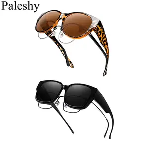 Paleshy 2 Pack Women's Polarized Fit Over Sunglasses UV400 Oversized Cat Eye Shades Trendy Big Frame Fashion Glasses