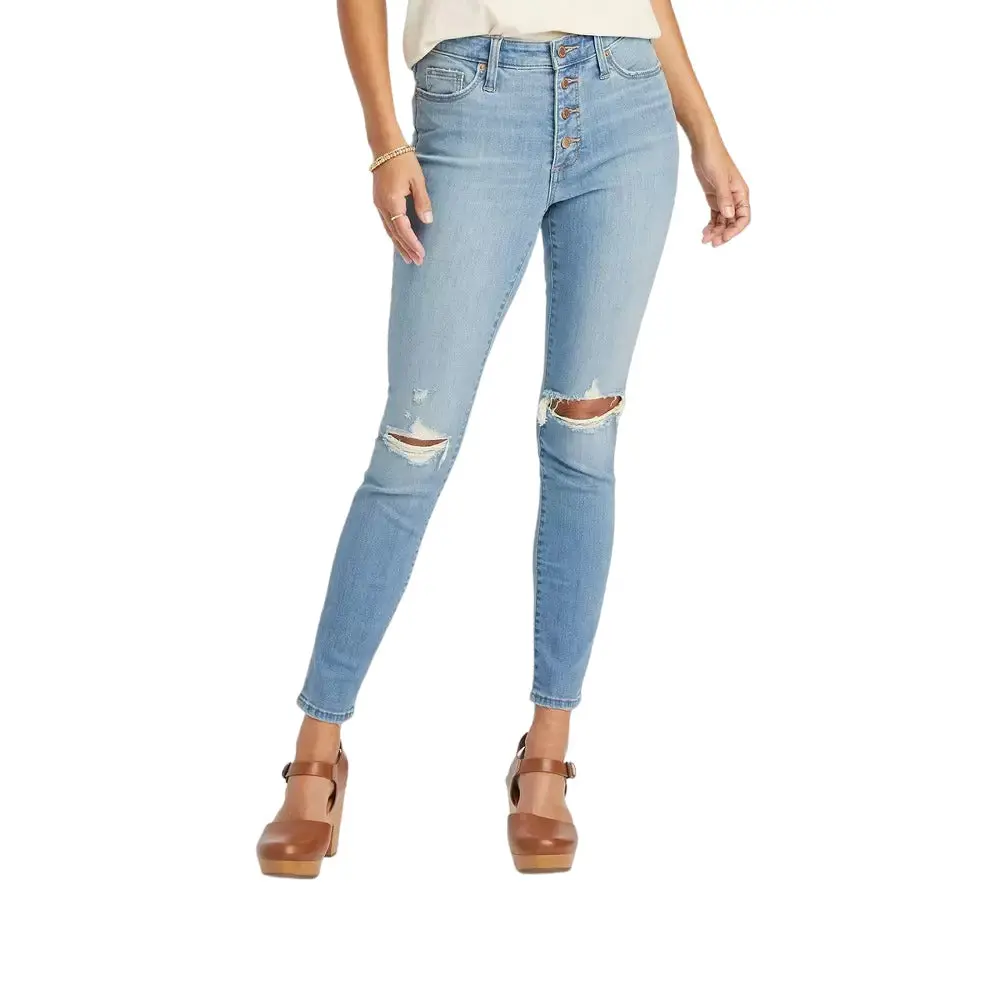Women's High Rise Skinny Jeans Universal Thread Light Blue 16 Button Fit