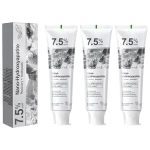 3PCS 7.5% Hydroxyapatite Toothpaste aids in enamel recovery, reduces sensitivity quickly, and gently removes surface stains for a cleaner smile.