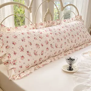 Cloud Cotton Pillowcase with Floral Edge, Soft Skin-Friendly, Dormitory Use, Couple Twin Size Inner Cushion, Multiple Sizes Available