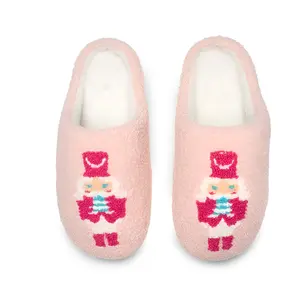 Nutcracker Slippers | Fuzzy Non-Slip Slippers - Warm Cozy Soft Lightweight Plush Slipper – Cute Home Slippers - Easy Slip-On Design – Unisex Indoor & Outdoor Use Shoes