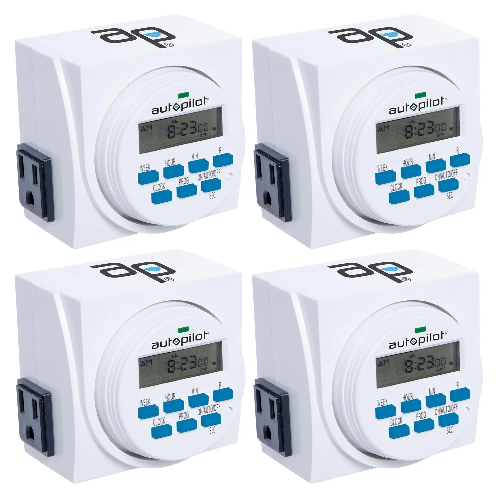HYDROFARM 7 Day Dual Outlet Digital Programmable Timer Controllers, (4 Pack) HYDROFARM 7 Day Dual Outlet Digital Programmable Timer Controllers, (4 Pack)