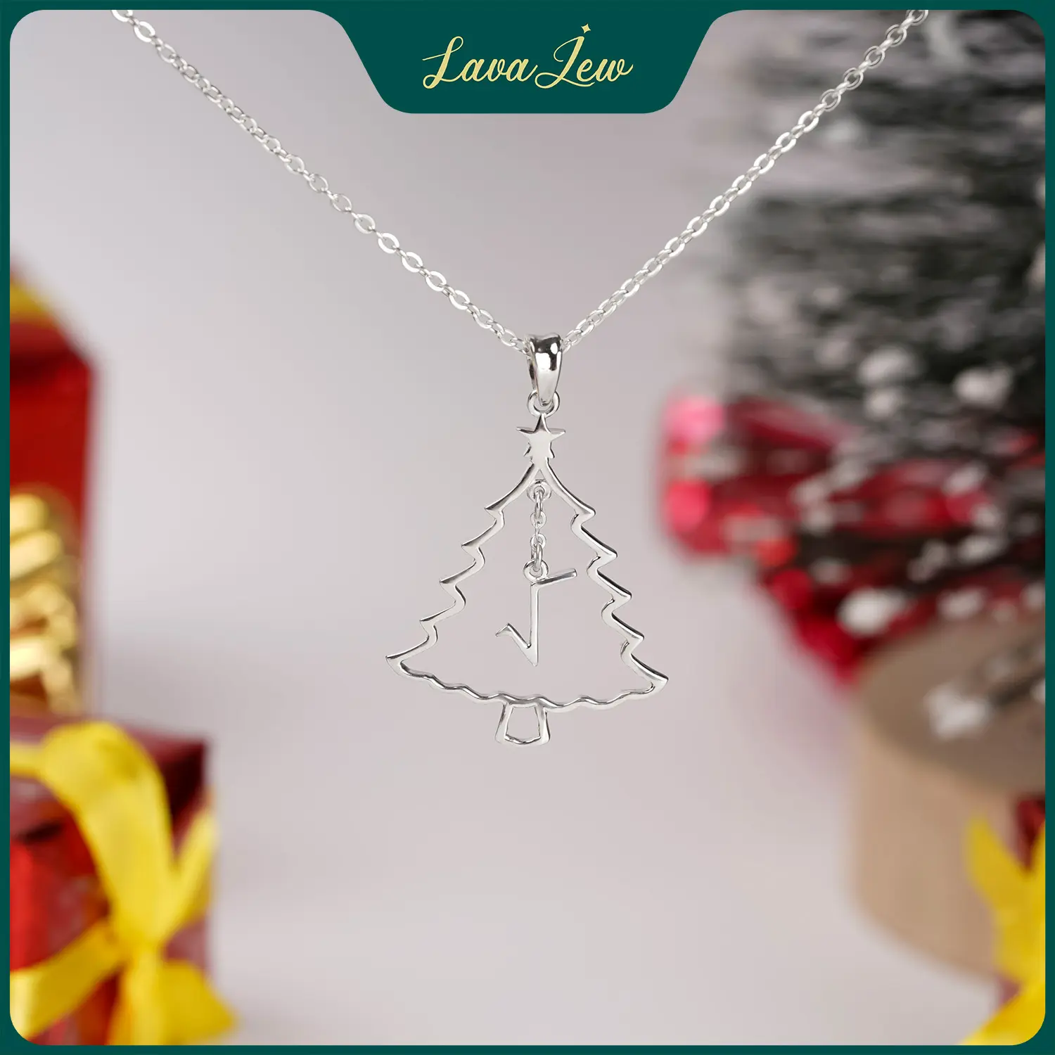 LavaJewelry Mathematical Christmas Tree Necklace, Christmas Tree Necklace, Necklace for Man and Woman, Girls, Jewelry Gift