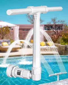 2025 Height Upgrade Pool Fountain - Dual Spray High-Pressure Adjustable Waterfall Sprinkler Cooler for Above-Ground & Inground, 360° Cooling Jet & Relaxation Features,White