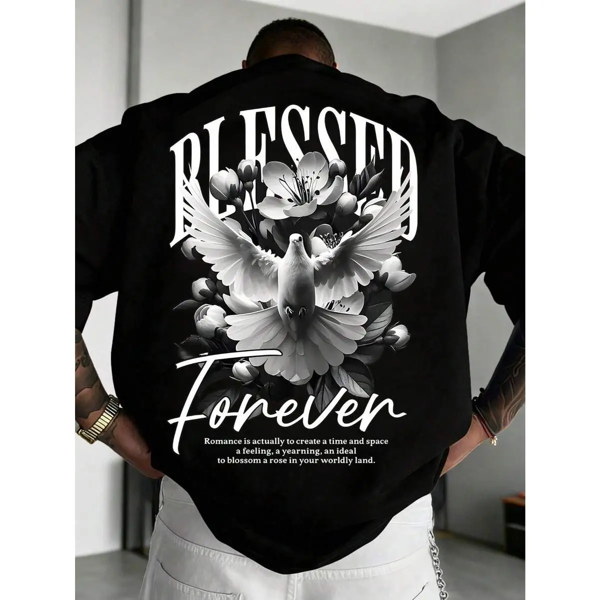 Men's Casual Versatile Simple Graphic Print Short Sleeve T-Shirt mens  clorhing salvation  clothing short sleeve t-shirt trendy top classic fit