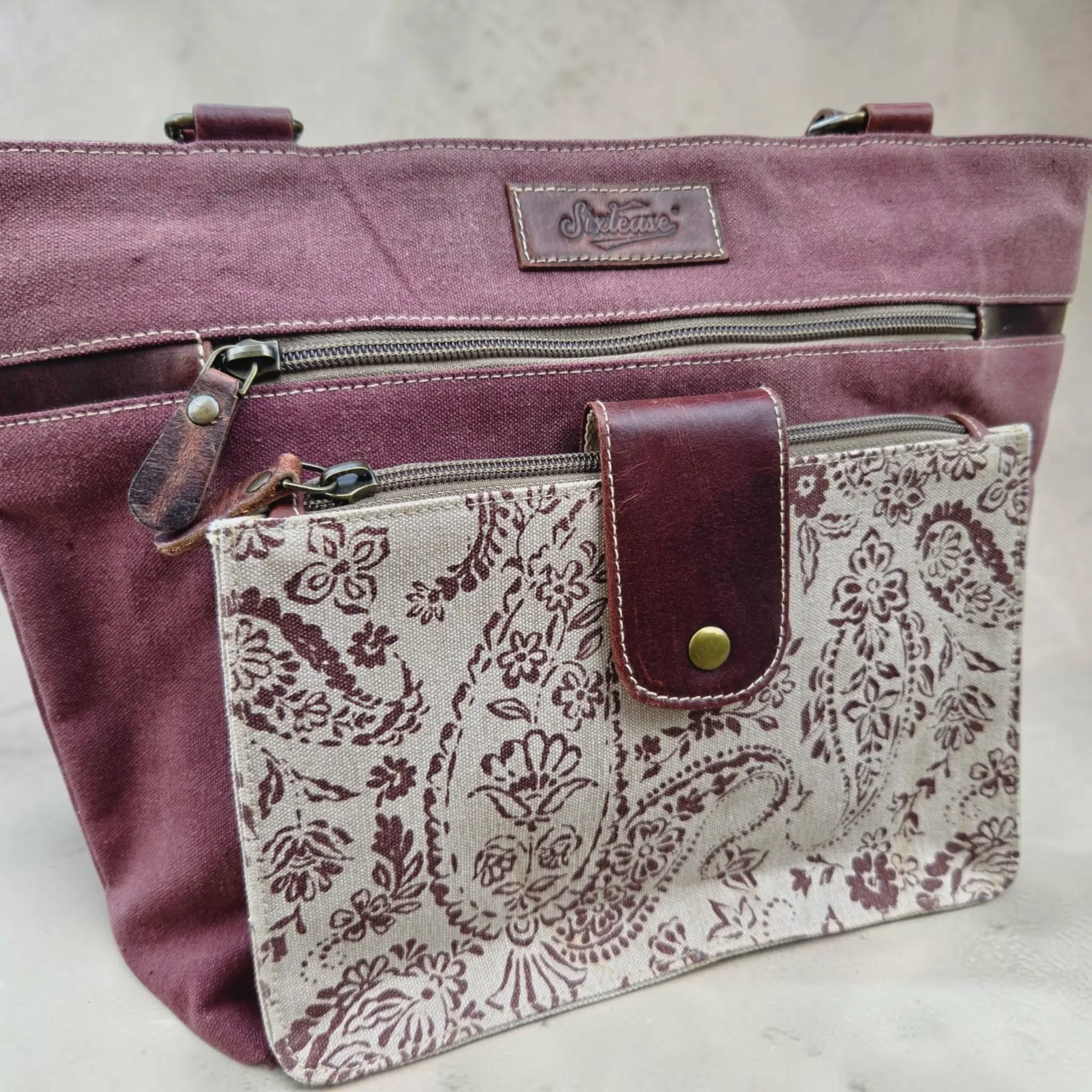Maroon Paisley Saloon Purse