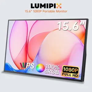 LUMIPIX Portable Monitor 15.6" FHD 1080P IPS 60HZ  External Monitor, USB-C & HDMI Second Screen for Laptop, Mac, PC, Phone, PS5, Xbox & Switch, Ultra-Slim Gaming Monitor with Smart Cover & Speakers