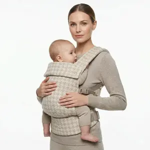 LUJIFO Ergonomic Houndstooth Carrier, Premium Cotton Linen, Newborn to Toddler