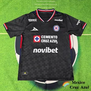2526 Mexico League  Cruz Azul Away Black Sepulveda 9 Short Sleeve Top Football Jerseys LIGAMX Fan Edition