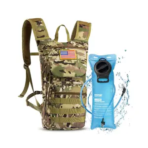 Summervibes VEVOR Hydration Backpack, Water Backpack with 3L TPU Water Bladder, Tactical Molle Hiking Hydration Pack with Storage for Men Women, Hydro Water Daypack for Hiking Running Cycling Camping