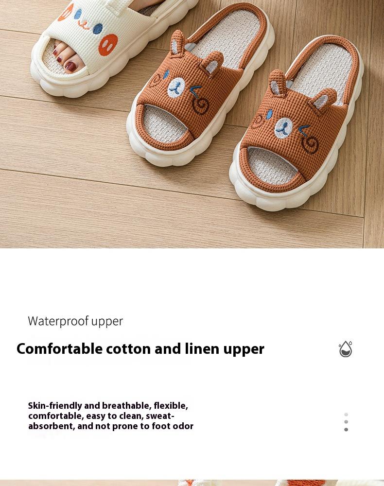 Open Toe Couple Hemp Slippers