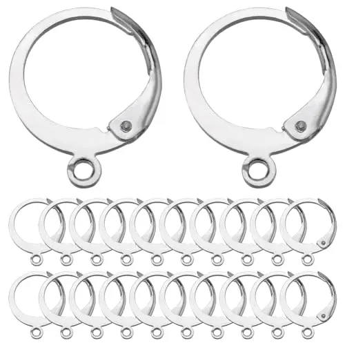 80pcs Stainless Steel Round Leverbacks S