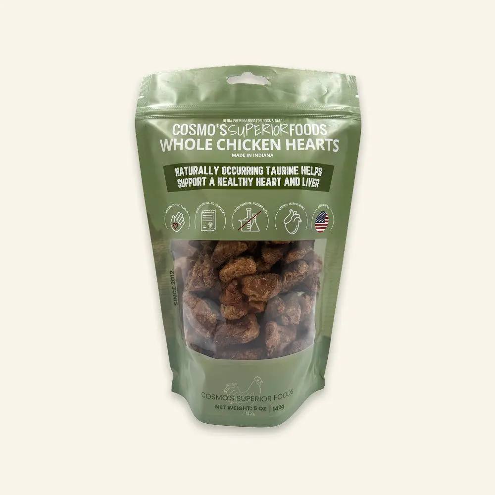 Cosmo's Whole Chicken Hearts 5 oz.