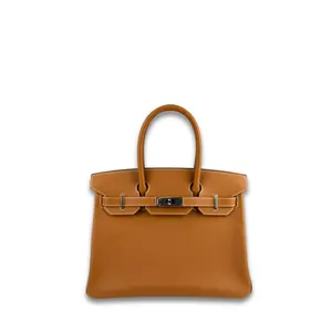 Pre-owned HERMÈS Leather Shoulder Bags Epsom Birkin 30 Gold