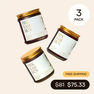 White Elephant Prik Nam Mun - 3 PACK | Premium Thai Chili Crisp (8 oz) | Artisanal Chili Crunch with Extra Virgin Olive Oil, Organic Shallots, Garlic & Truffles | Gourmet Hot Chili Oil