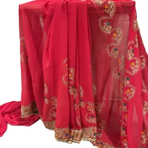 Traditional Red Georgette Saree - Elegant & Versatile for Day Evening Wear - Lightweight Comfortable Fabric - Perfect for Traditional Attire with Contemporary Twist