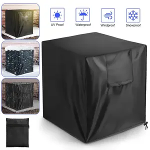 Heavy Duty Air Conditioner Cover Central AC Outdoor Waterproof Protector Winter UV Wind Snow Proof Black