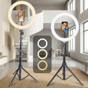 12 Inch Adjustable LED Ring Light with 1.6M Extendable Tripod and Phone Clip - RGB Color Changing, Dimmable Brightness for Content Creation, Vlogging, TikTok Videos - Compatible with Smartphones and Cameras#Easter Gift#mother's day gifts