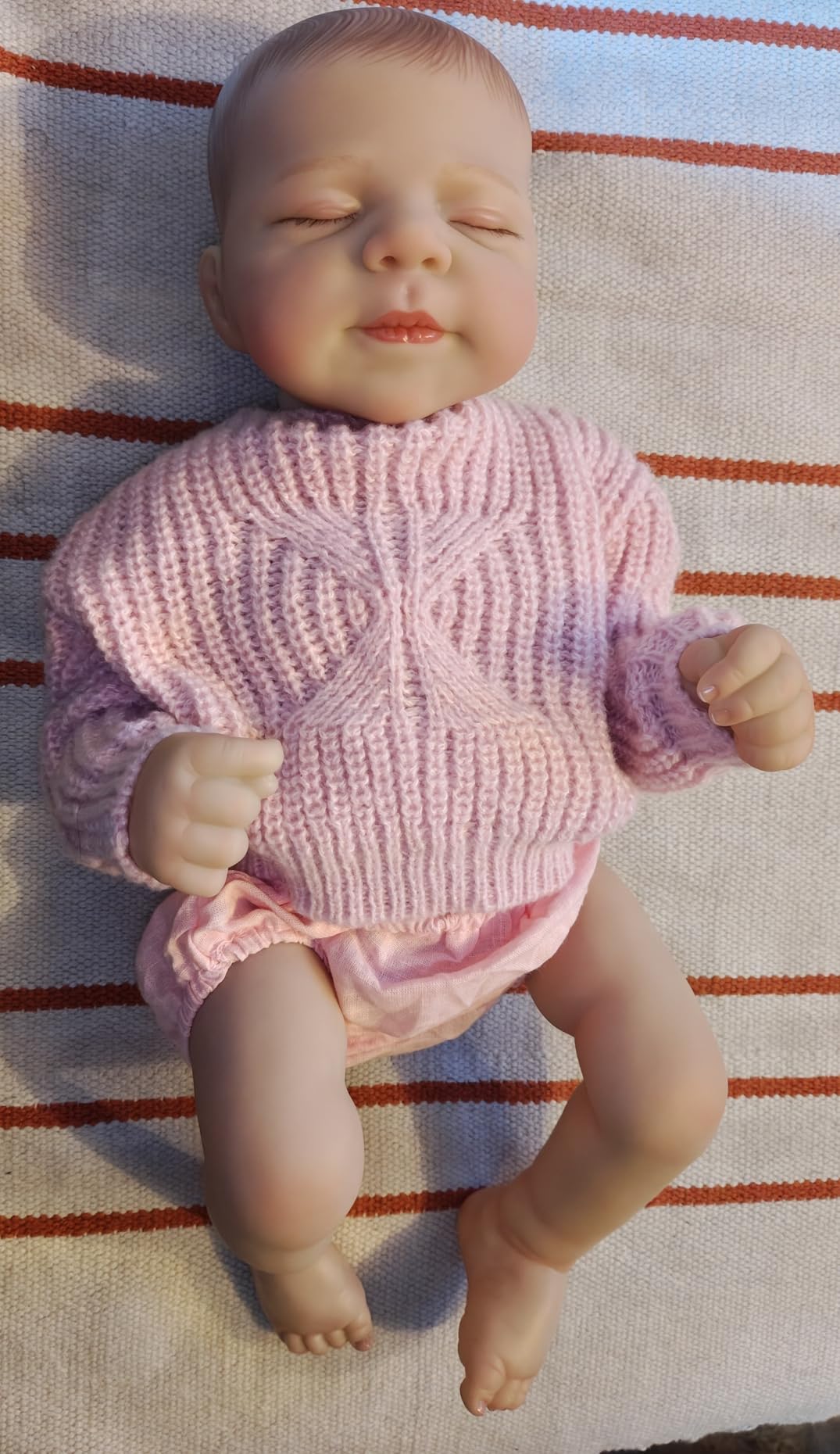 Lifelike Reborn Baby Doll - 18in Full Vinyl Unisex Newborn Doll, Handmade Painted Hair, Washable Collector Display Toy, Child Birthday Gift