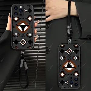 Case for 17 Air iPhone 16 Pro Max 15 Plus 16E 14 13 12 11 XS XR mini Samsung S25 S24 S23 Retro Western Cowboy Advanced fashion gift Drop Protection Shockproof Soft Silicone smartphone Cover Free lanyard 995