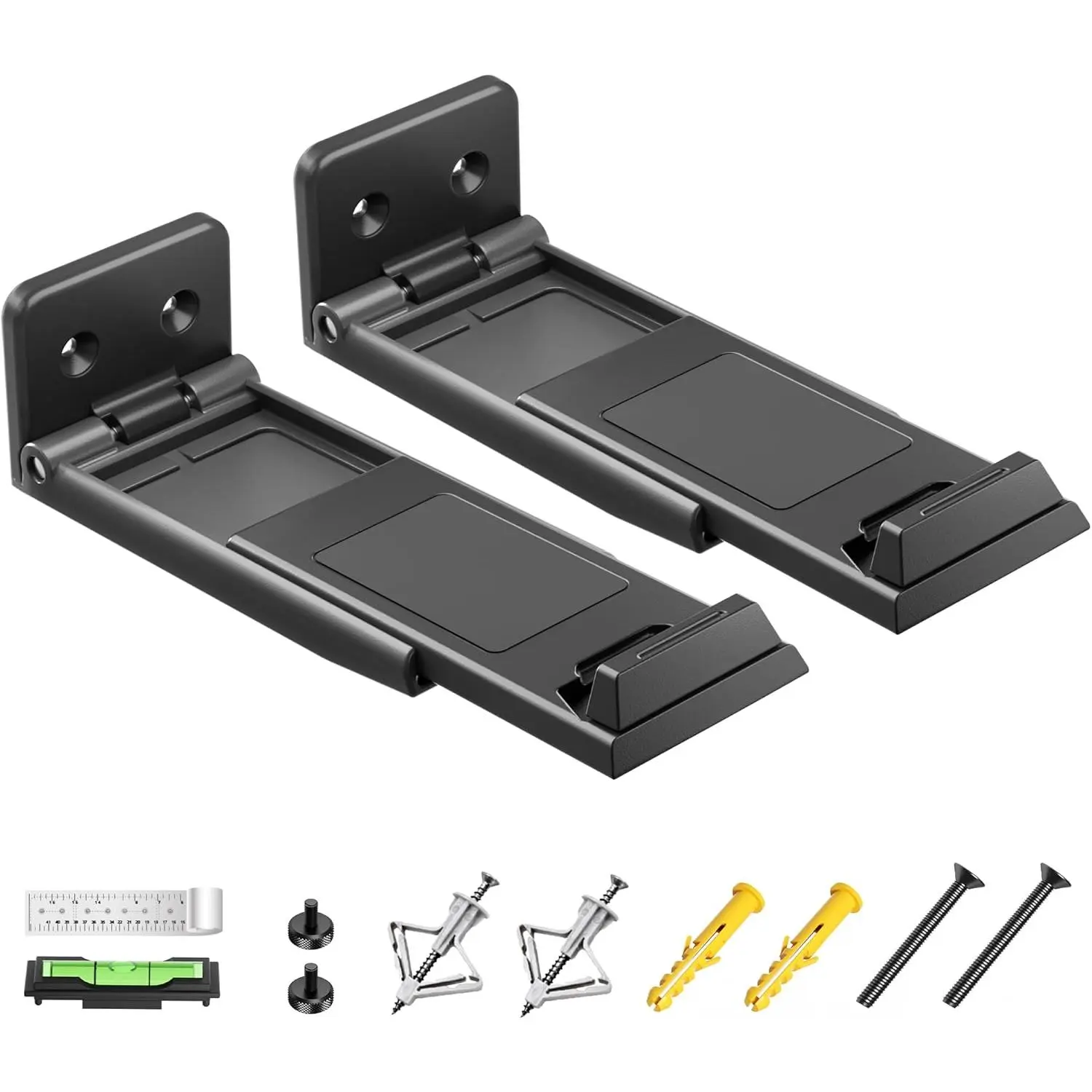 Soundbar Mount,Universal Dual Soundbar Wall Brackets Hold up to 30 Lbs, Adjustable & Extendable from 3.5"-6.1",Compatible with Samsung,Vizio,Sony,Vizio,LG,JBL and More Sound Bars,Black