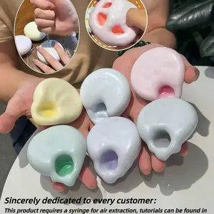 Malleable Soft Glutinous Rice Cake Squeeze Toy, Slow Rebound Stretchy Simulated Food Ornament, Stress Relief Handheld Decor