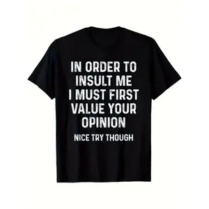 Men'S Casual Round Neck Short Sleeve T-Shirt Made of 180G Featuring a Humorous Print And Slogan Design, Perfect for Outdoor Wear. This Unisex Street Style Shirt Makes a Thoughtful Gift for Holidays  Oversized Graphic