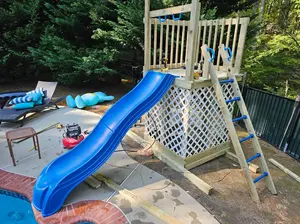 outdoor garden decoration Olympus Wave Slide Plastic Slide for 5' Decks, Blue