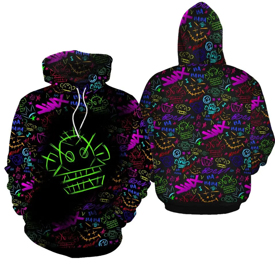 Arcane League Jinx Hoodies 3D Printing Men and Women