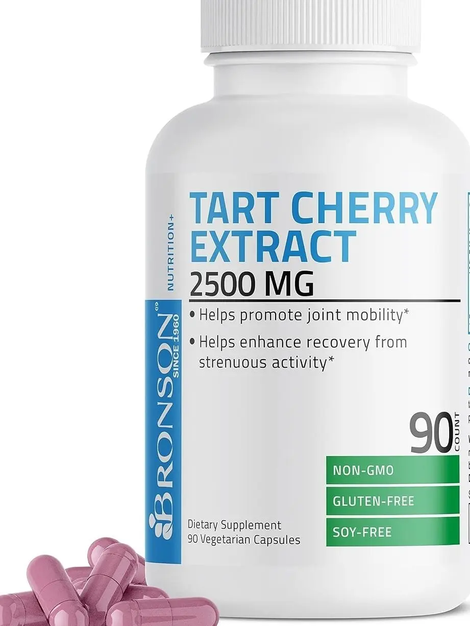 Bronson Tart Cherry Extract 2500 mg Premium Non-GMO Formula Packed with Antioxidants and Flavonoids, 90 Vegetarian Capsules