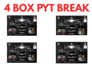 PYT Break - (4 Box) 2025 Panini Black Hobby Box NFL Trading Cards