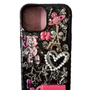 Y2k Theme Freestyle Junk iPhone Case with Assorted Decorative Elements and Unique Designs iphone Protection Shockproof Cover Protector Smartphone Protective Cellphone